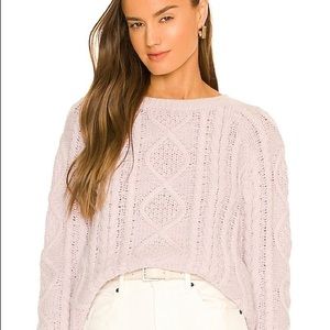 Noon & Madison Pastel Pink Chunky Cable Knit Sweater